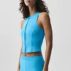 Alosoft Level Up-top met volledige rits - azuurblauw