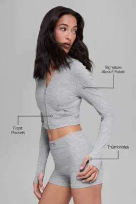 Alosoft Sincere getailleerd jasje – Athletic Heather Grey