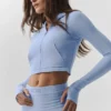 Alosoft Sincere getailleerde jas – Licht Provence-blauw