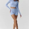 Alosoft Sincere getailleerde jas – Licht Provence-blauw