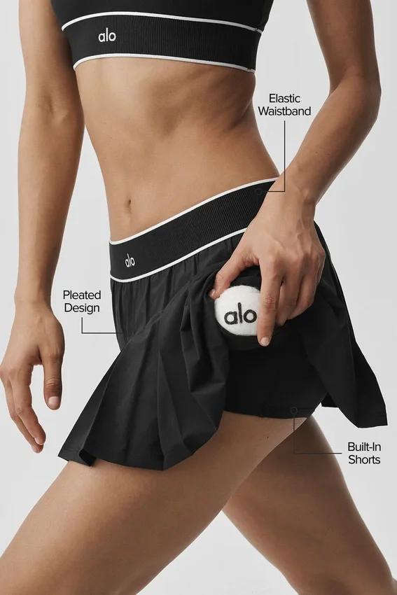 Amp It Up-tennisrok met lage taille - Zwart