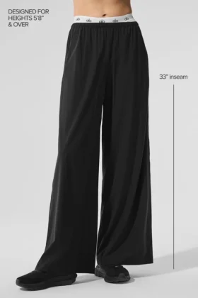 Breezy broek met wijde pijpen (lang) – Zwart