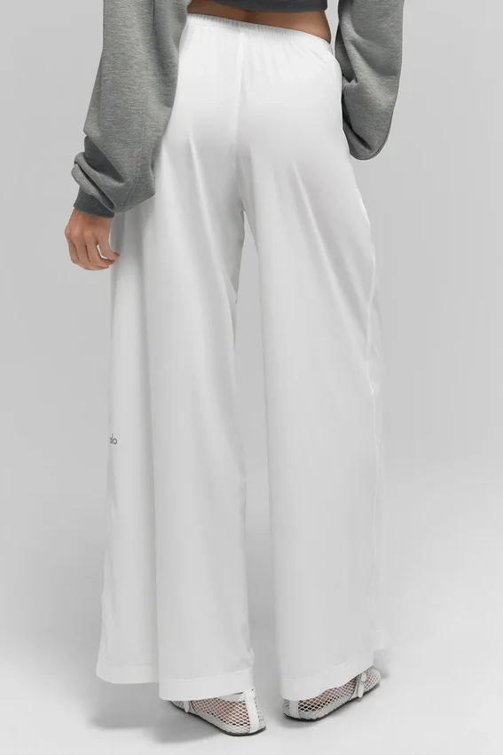 Breezy broek met wijde pijpen (Regular) - Wit