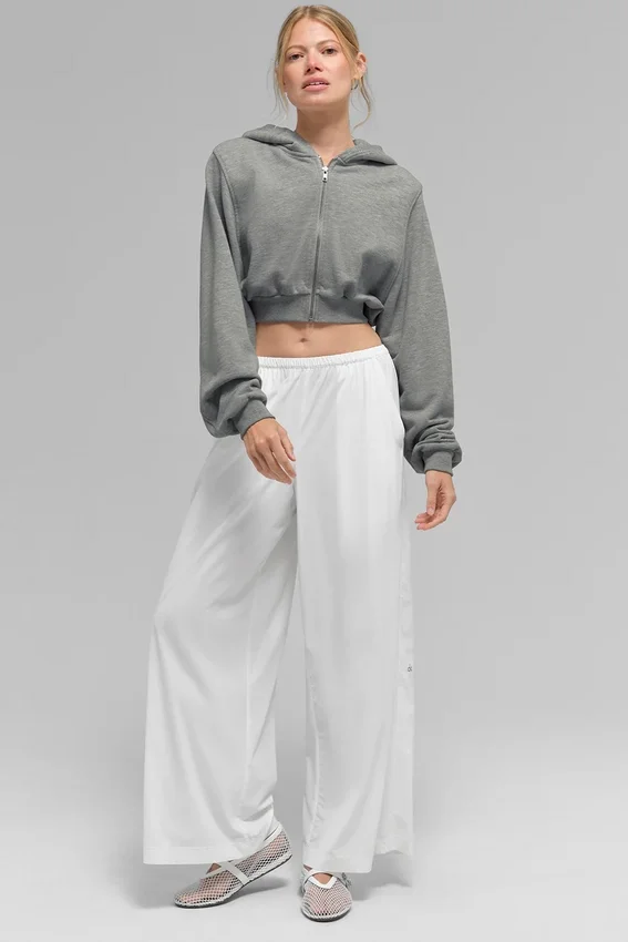 Breezy broek met wijde pijpen (Regular) - Wit