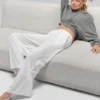 Breezy broek met wijde pijpen (Regular) - Wit