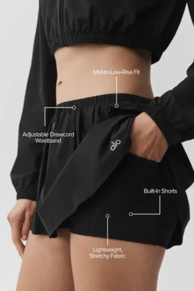 Breezy tennisrok – Zwart