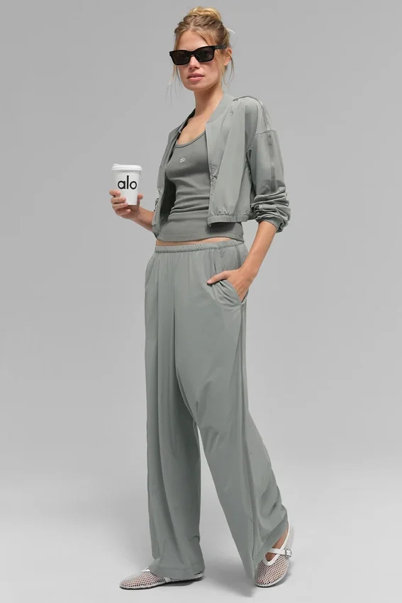 Breezy Wide Leg Broek (Regular) - Lunar Grey