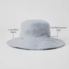 Buckethoed van merinowol - Hazy Heather Grey