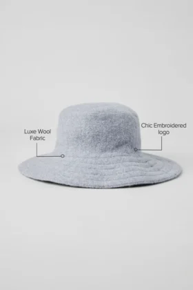 Buckethoed van merinowol – Hazy Heather Grey