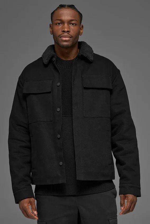 Canvas Utility Shacket - Zwart