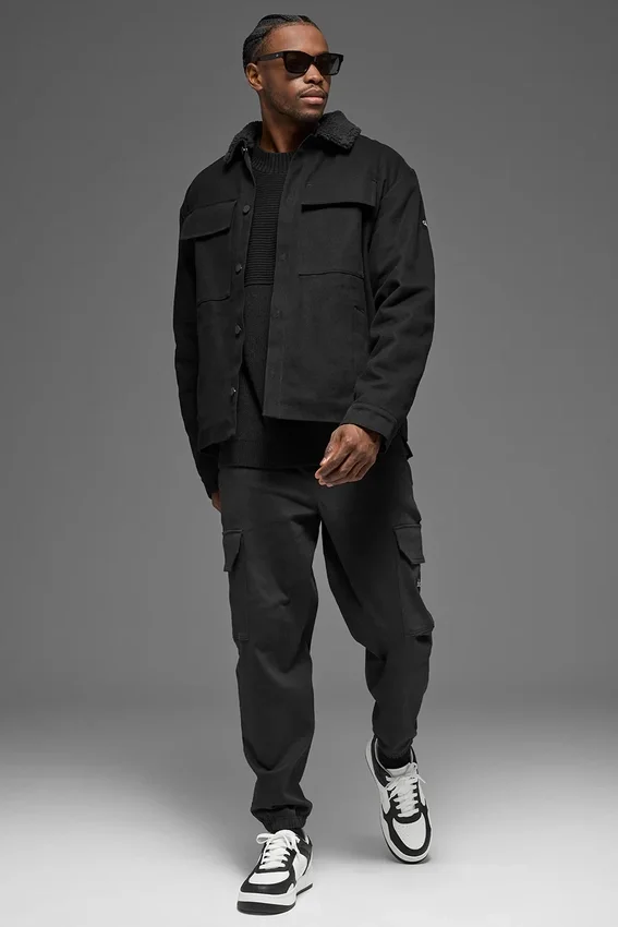 Canvas Utility Shacket - Zwart