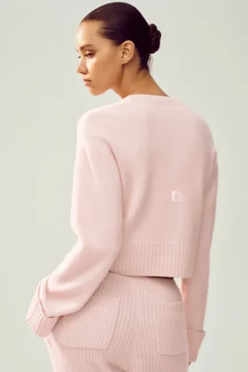 Cashmere Embrace-trui – Frosted Pink