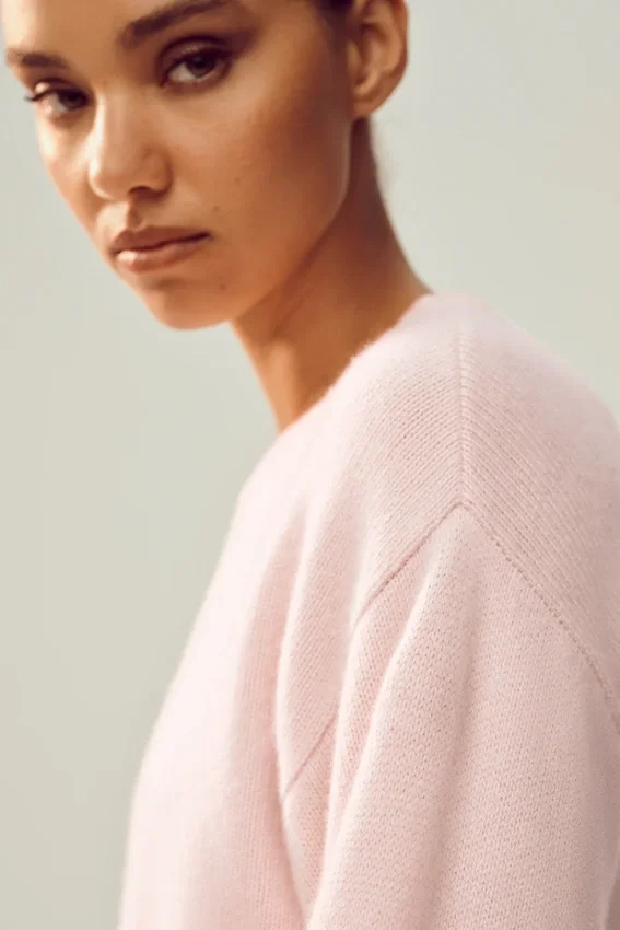 Cashmere Embrace-trui - Frosted Pink