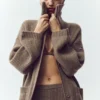 Cashmere Northstar lang vest - Alpine Cocoa Heather