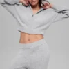 Cashmere Plush Waffle-hoodie met volledige ritssluiting - Athletic Heather Grey