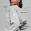 Cashmere Plush Waffle-hoodie met volledige ritssluiting - Athletic Heather Grey