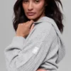 Cashmere Plush Waffle-hoodie met volledige ritssluiting - Athletic Heather Grey