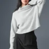 Cashmere Plush Waffle-trui met col - Athletic Heather Grey