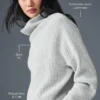 Cashmere Plush Waffle-trui met col - Athletic Heather Grey