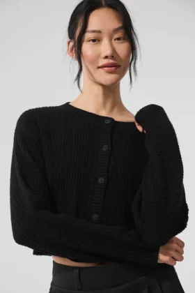 Cashmere Plush Waffle-vest - Zwart