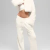 Chique cropped jas van imitatiebont - Ivoor