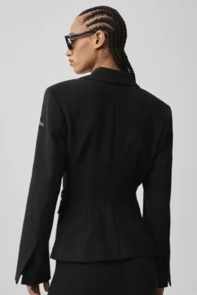 Cinch-blazer – Zwart