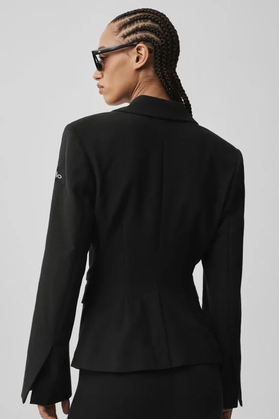 Cinch-blazer - Zwart