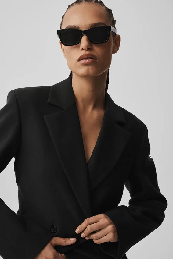 Cinch-blazer - Zwart