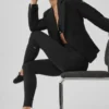 Cinch-blazer - Zwart