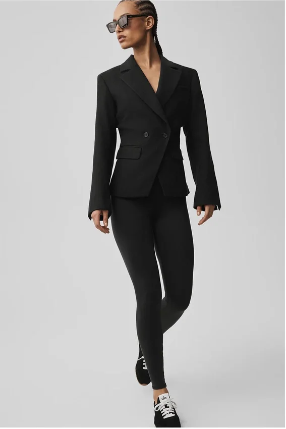Cinch-blazer - Zwart