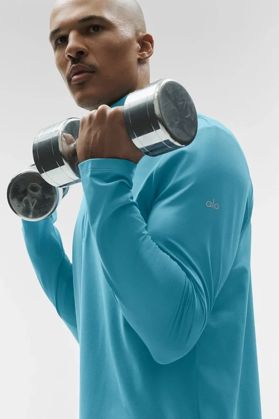 Conquer 1/4 Zip Reform met lange mouwen - Blue Breeze