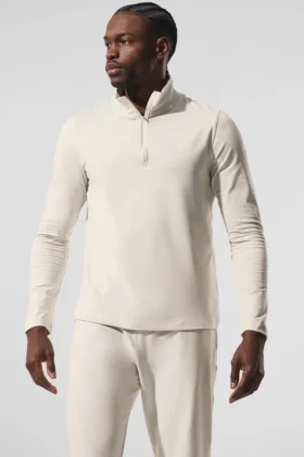 Conquer 1/4 Zip Reform met lange mouwen - Bone
