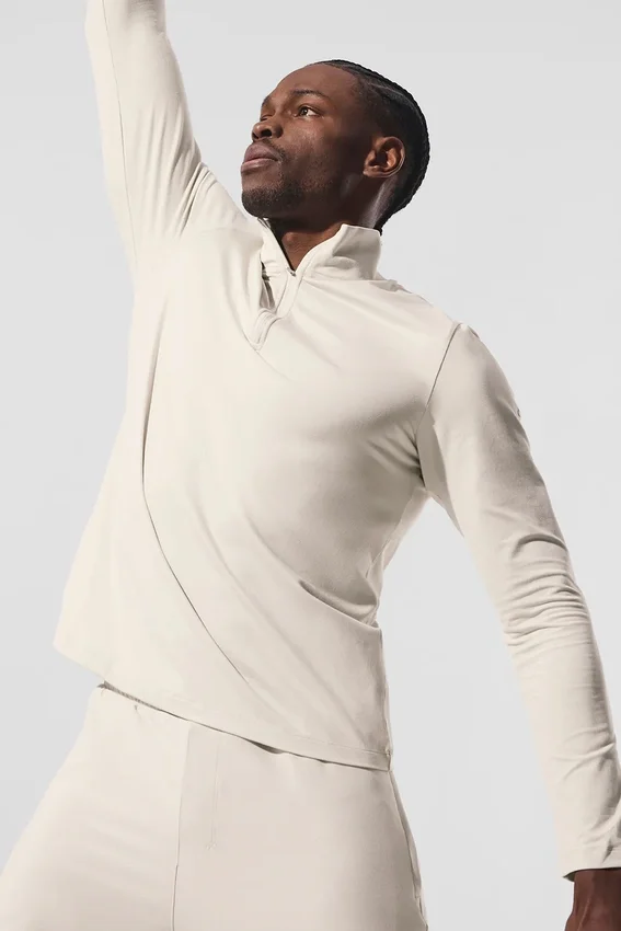 Conquer 1/4 Zip Reform met lange mouwen - Bone