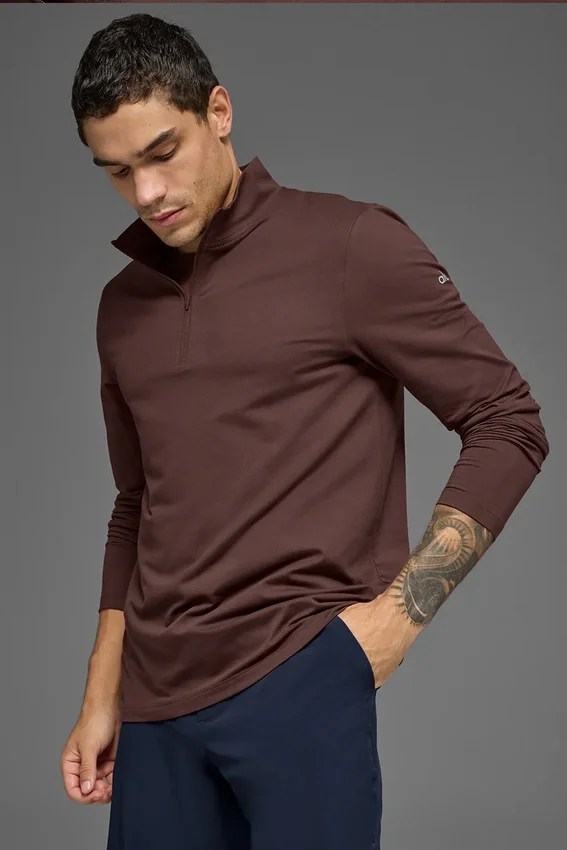 Conquer 1/4 Zip Reform met lange mouwen - Brownstone