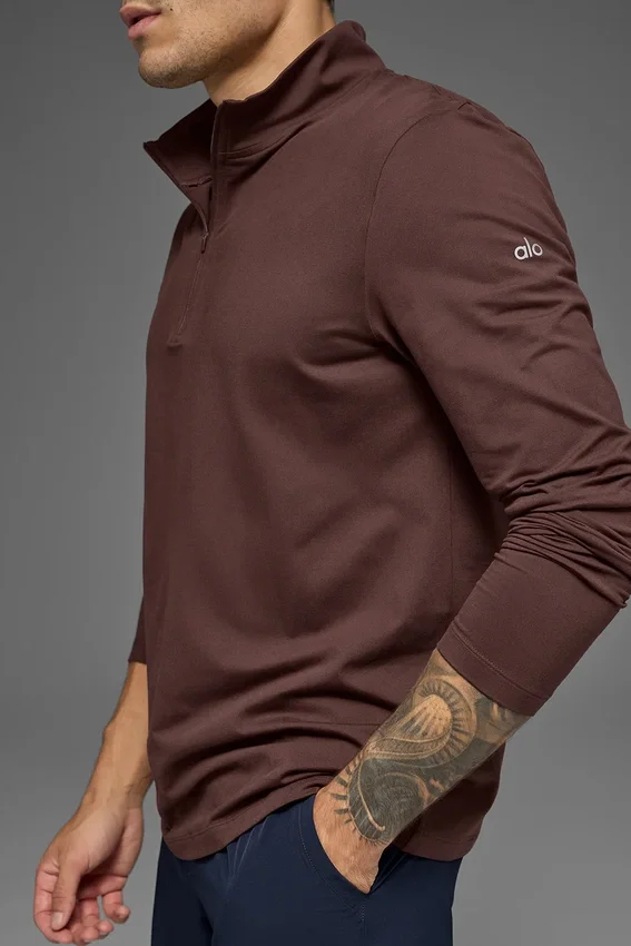 Conquer 1/4 Zip Reform met lange mouwen - Brownstone
