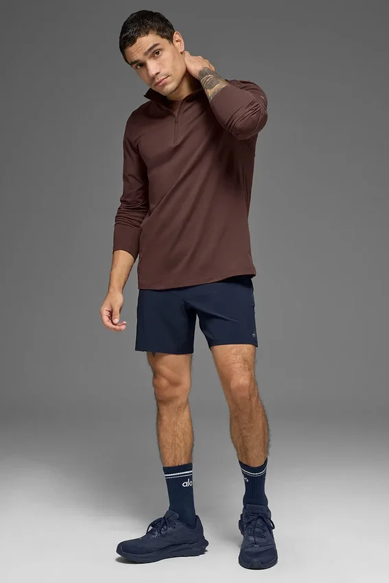Conquer 1/4 Zip Reform met lange mouwen - Brownstone