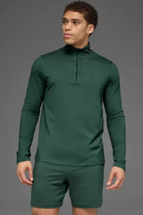 Conquer 1/4 Zip Reform met lange mouwen - Clover Green