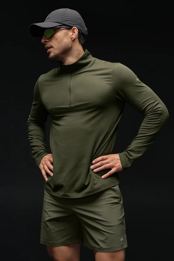 Conquer 1/4 Zip Reform met lange mouwen - Green Olive