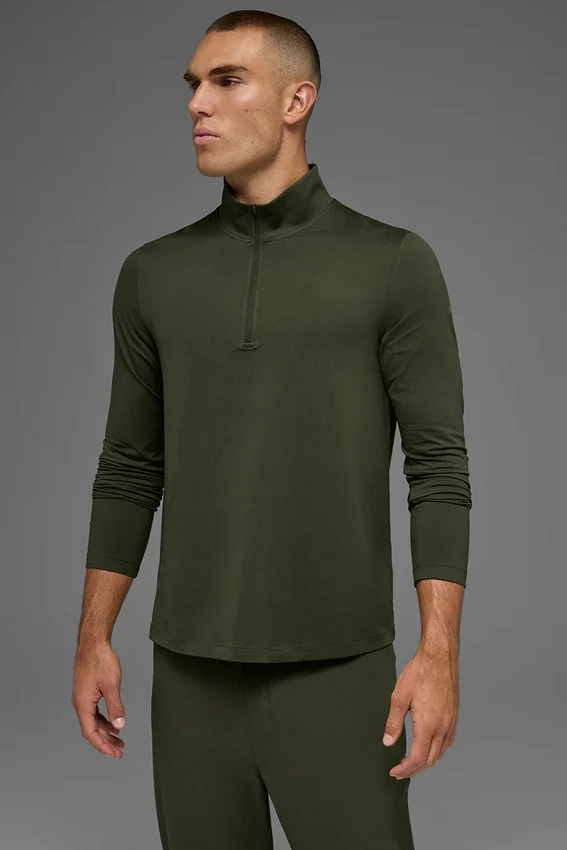 Conquer 1/4 Zip Reform met lange mouwen - Green Olive