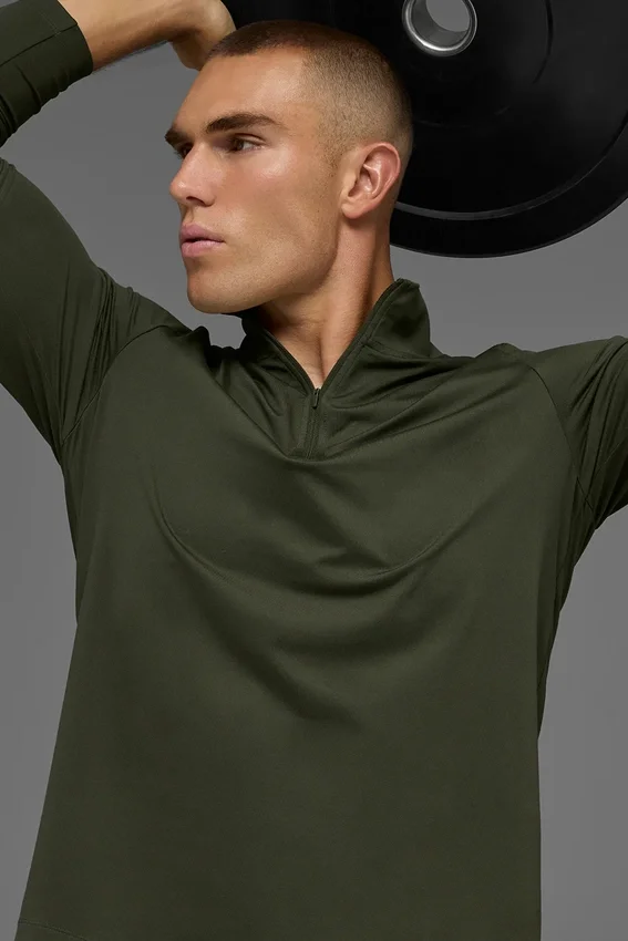 Conquer 1/4 Zip Reform met lange mouwen - Green Olive