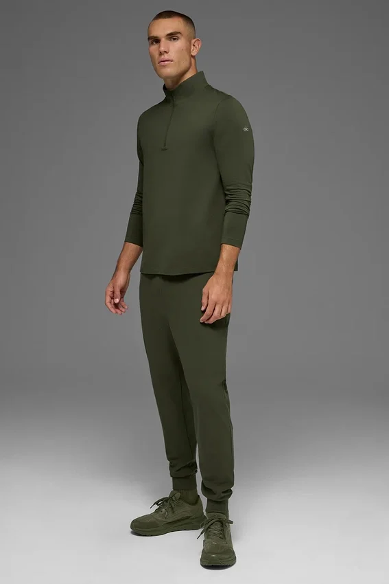Conquer 1/4 Zip Reform met lange mouwen - Green Olive