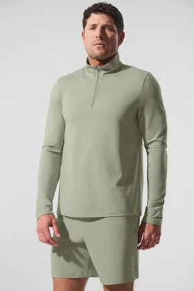 Conquer 1/4 Zip Reform met lange mouwen - Limestone