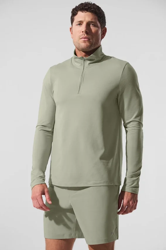Conquer 1/4 Zip Reform met lange mouwen - Limestone