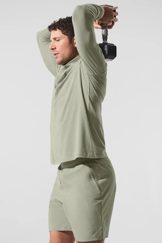 Conquer 1/4 Zip Reform met lange mouwen - Limestone