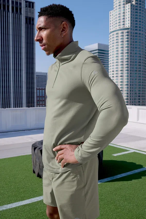Conquer 1/4 Zip Reform met lange mouwen - Limestone