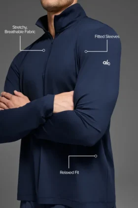 Conquer 1/4 Zip Reform met lange mouwen – Navy