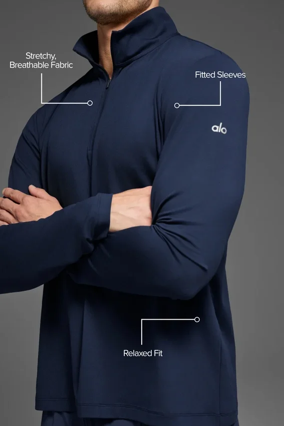 Conquer 1/4 Zip Reform met lange mouwen - Navy