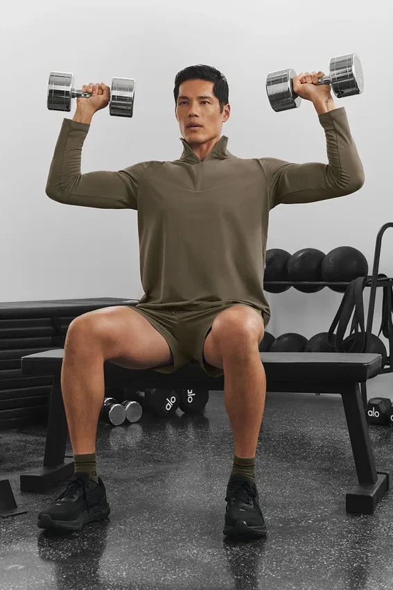 Conquer 1/4 Zip Reform met lange mouwen - Olive Tree