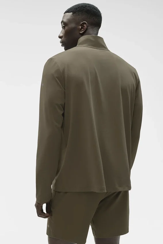 Conquer 1/4 Zip Reform met lange mouwen - Olive Tree