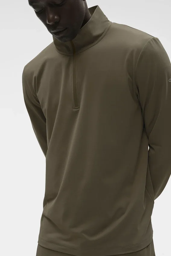 Conquer 1/4 Zip Reform met lange mouwen - Olive Tree